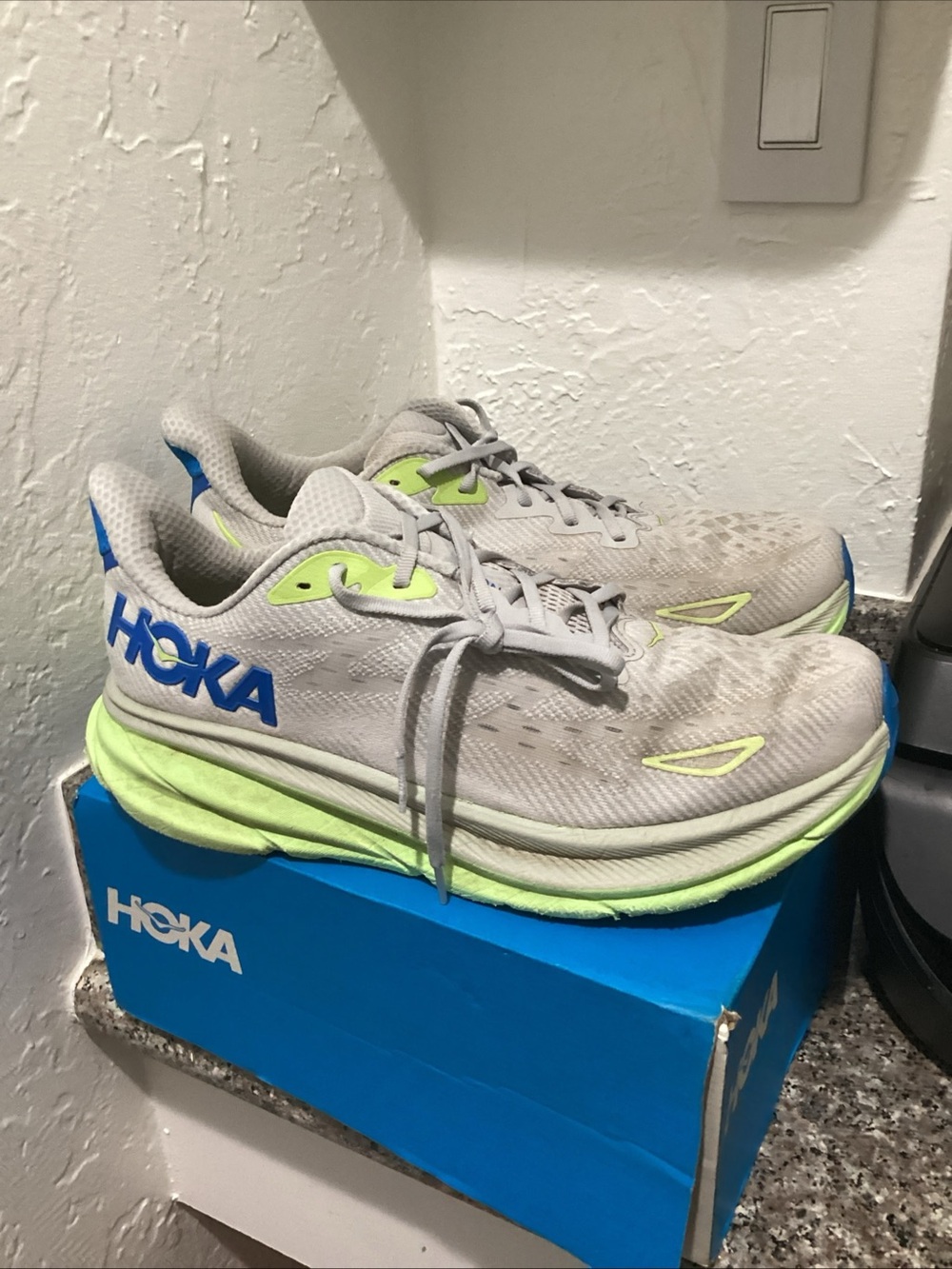 Huk Athletic Shoes — Gray with Neon Green Accents